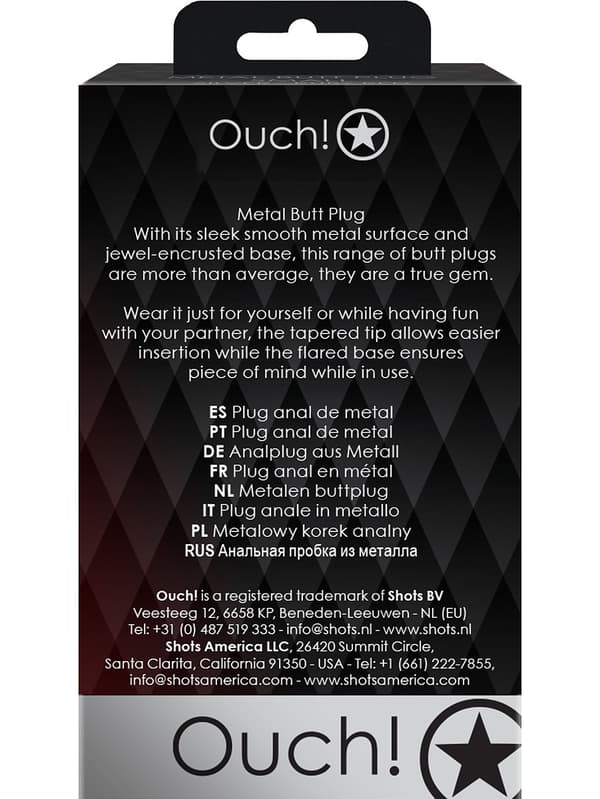 Ouch!: Heart Gem Metal Butt Plug, medium