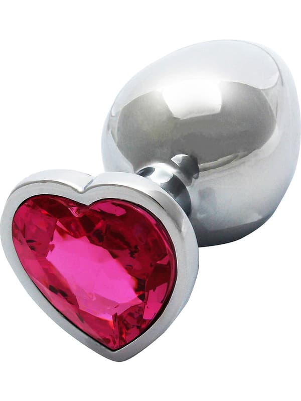 Ouch!: Heart Gem Metal Butt Plug, medium
