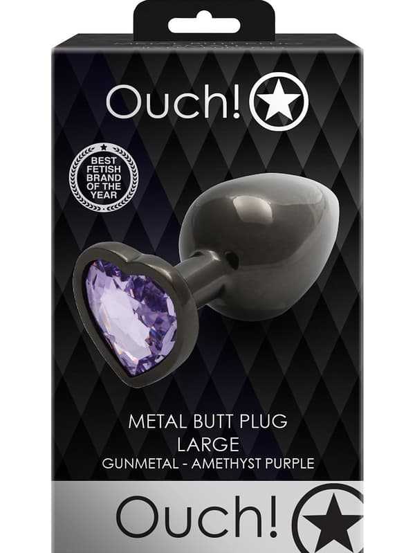 Ouch!: Heart Gem Metal Butt Plug, large