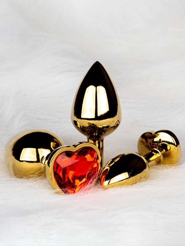 Ouch!: Heart Gem Metal Butt Plug, large