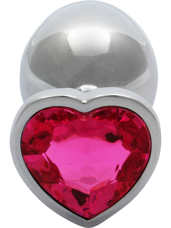Ouch!: Heart Gem Metal Butt Plug, large