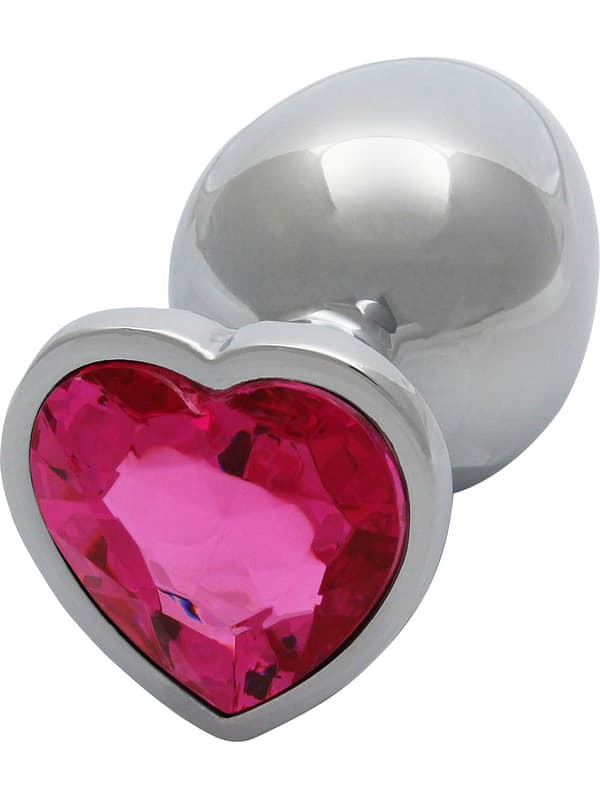 Ouch!: Heart Gem Metal Butt Plug, large