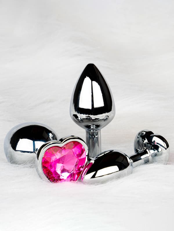 Ouch!: Heart Gem Metal Butt Plug, large