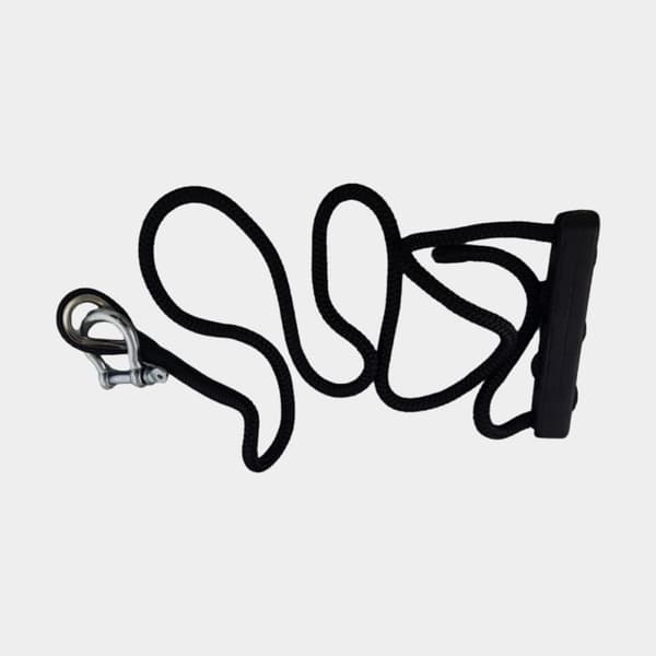 Förtöjningslina med förtöjningsfjäder, kaus och schackel Robline Y-bom, 16-flätad polyester, Ø14 mm, 2.5 meter, svart fjäder med svart tamp, 2-pack