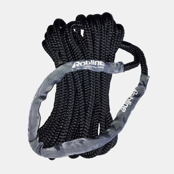 Förtöjningslina med förstärkt ögla Robline Vingafleex, 16-flätad polyester, extra elastisk, Ø12 mm, 8 meter, svart
