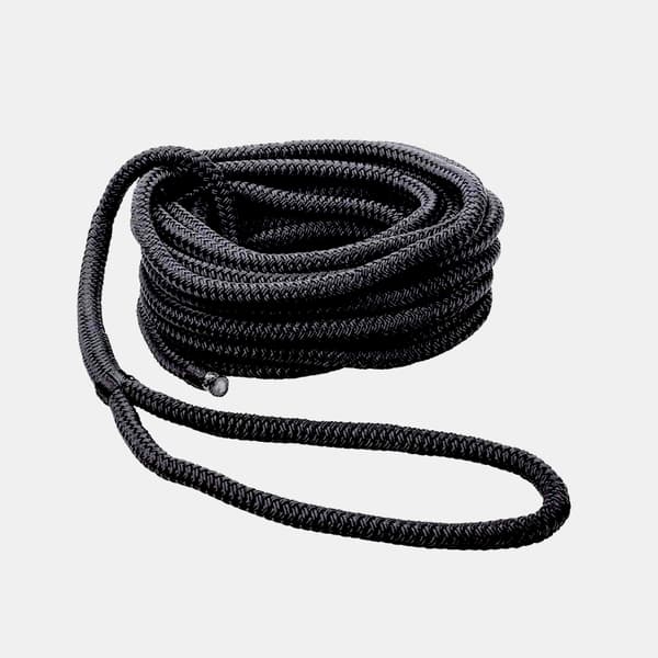 Förtöjningslina med splitsad ögla Robline Vinga, dubbelflätad polyester, Ø12 mm, 12 meter, svart