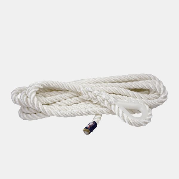 Förtöjningslina med kaus Robline Stormförtöjning, polyester, Ø10 mm, 4 meter, vit