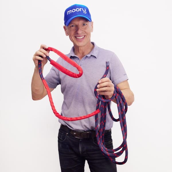 Förtöjningslina med förstärkt ögla Robline Palma Elastic, nylon, extra elastisk, Ø14 mm, 6 meter, blå/röd