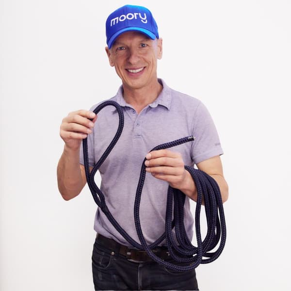 Förtöjningslina med splitsad ögla Robline Vinga, dubbelflätad polyester, Ø14 mm, 6 meter, marinblå