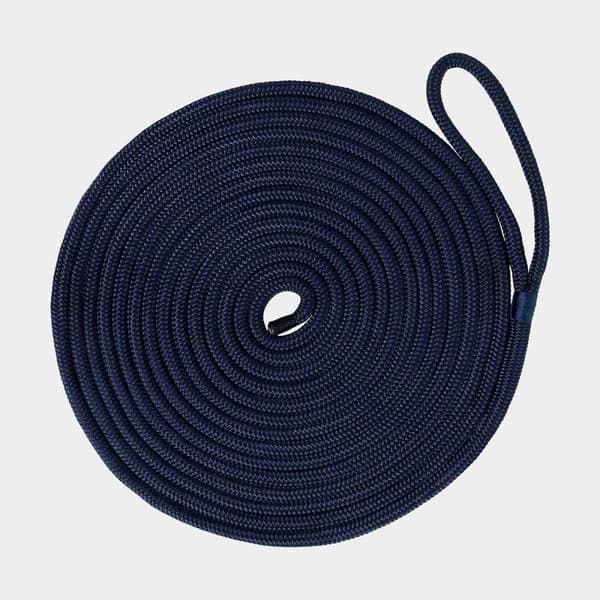 Förtöjningslina med splitsad ögla Robline Vinga, dubbelflätad polyester, Ø16 mm, 12 meter, marinblå