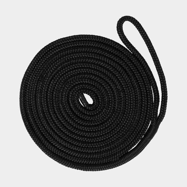 Förtöjningslina med splitsad ögla Robline Vinga, dubbelflätad polyester, Ø12 mm, 6 meter, svart