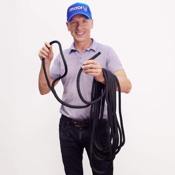 Förtöjningslina med splitsad ögla Robline Vinga, dubbelflätad polyester, Ø14 mm, 12 meter, svart
