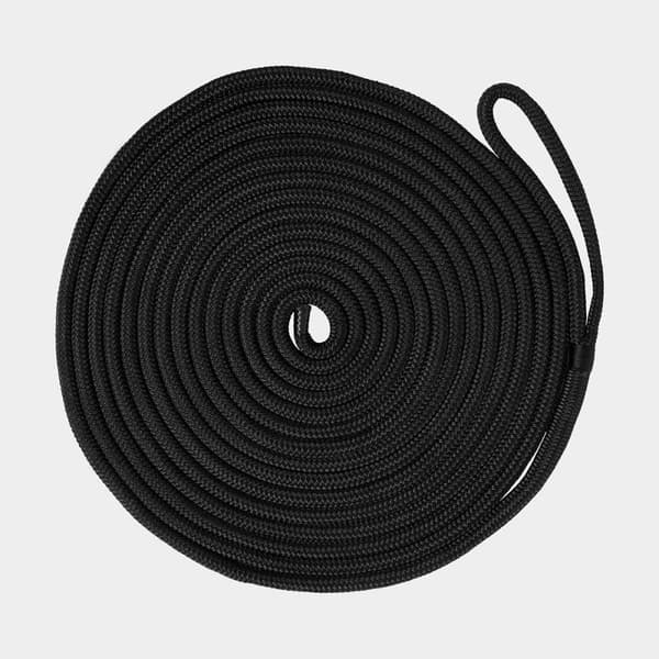 Förtöjningslina med splitsad ögla Robline Vinga, dubbelflätad polyester, Ø16 mm, 12 meter, svart