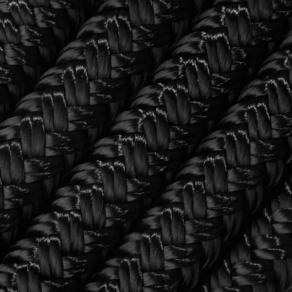 Förtöjningslina med rostfri kaus NOCK Långedrag, 16-flätad polyester, Ø12 mm, 4 meter, svart