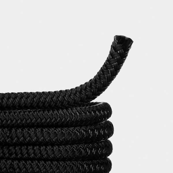 Förtöjningslina med rostfri kaus NOCK Långedrag, 24-flätad polyester, Ø14 mm, 4 meter, svart