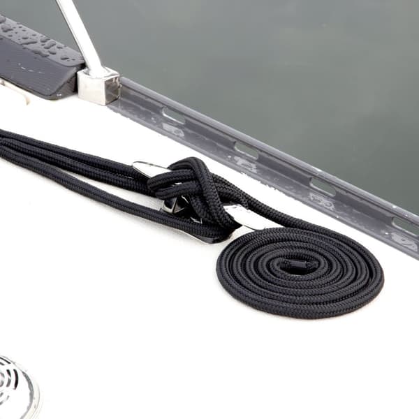 Förtöjningslina med rostfri kaus NOCK Långedrag, 24-flätad polyester, Ø14 mm, 4 meter, svart