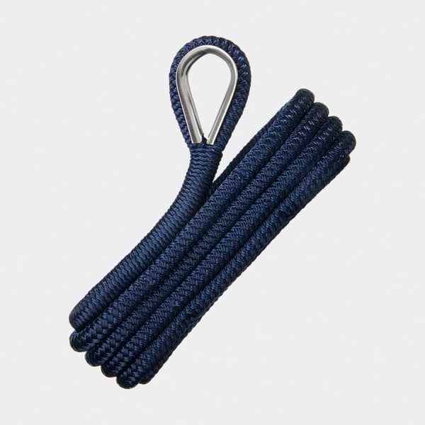Förtöjningslina med rostfri kaus NOCK Långedrag, 24-flätad polyester, Ø14 mm, 4 meter, marinblå
