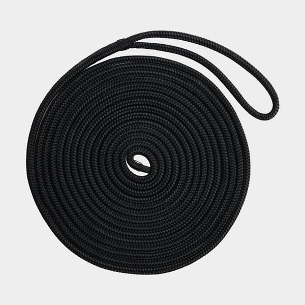 Förtöjningslina med splitsad ögla NOCK Smögen, 16-flätad polyester, Ø12 mm, 8 meter, svart
