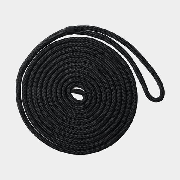Förtöjningslina med splitsad ögla NOCK Smögen, 24-flätad polyester, Ø18 mm, 8 meter, svart