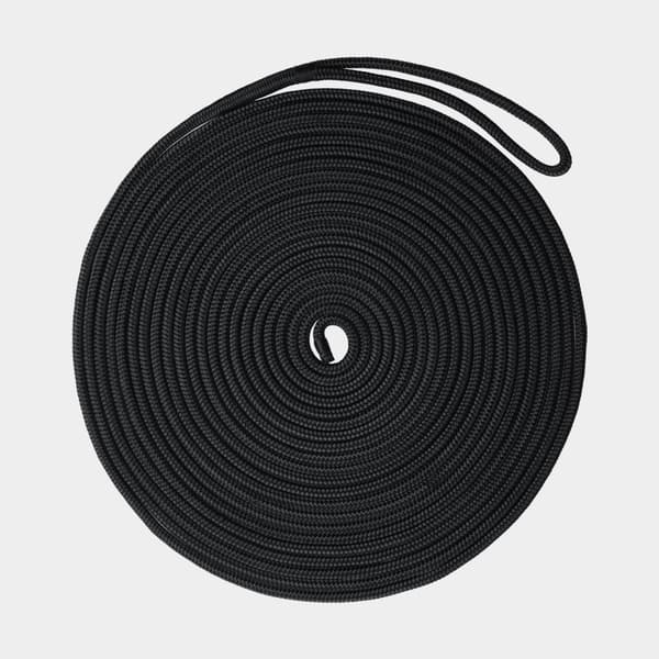 Förtöjningslina med splitsad ögla NOCK Smögen, 16-flätad polyester, Ø10 mm, 20 meter, svart