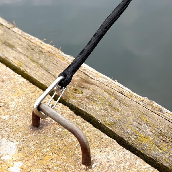 Förtöjningslina med isplitsad karbinhake NOCK Marstrand Klick&amp;Go, 16-flätad polyester, Ø12 mm, 6 meter, svart