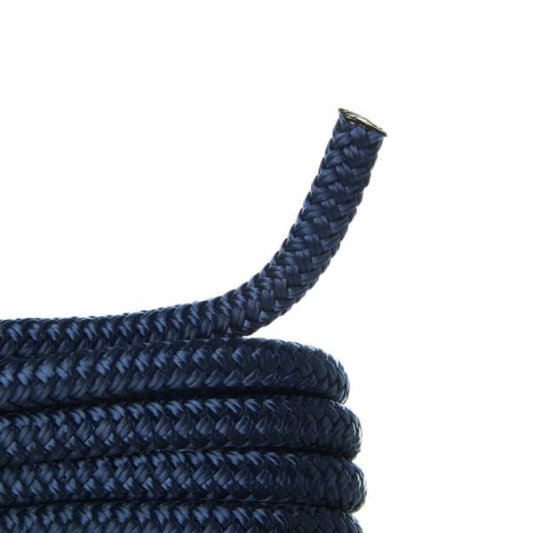 Förtöjningslina med isplitsad karbinhake NOCK Marstrand Klick&amp;Go, 24-flätad polyester, Ø14 mm, 6 meter, marinblå