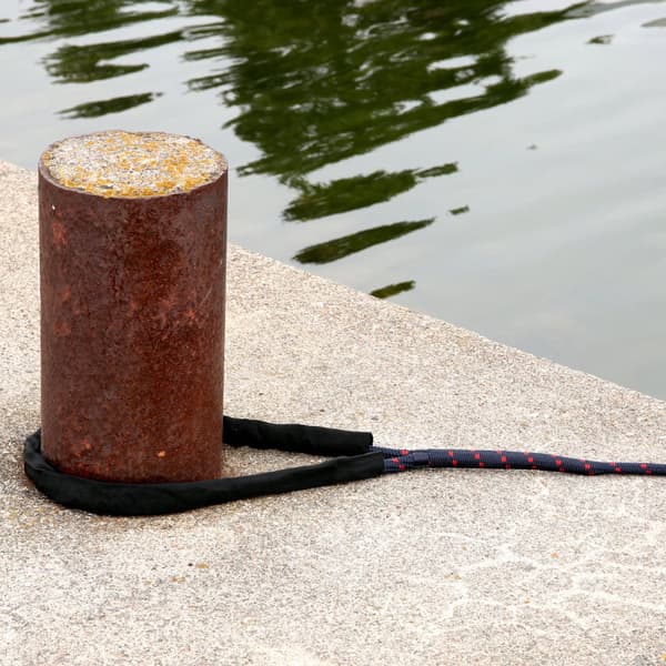 Förtöjningslina med förstärkt ögla NOCK Gullholmen, extra elastisk, 24-flätad nylon, Ø10 mm, 8 meter, blå/röd
