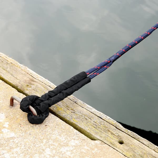 Förtöjningslina med förstärkt ögla NOCK Gullholmen, extra elastisk, 24-flätad nylon, Ø10 mm, 8 meter, blå/röd