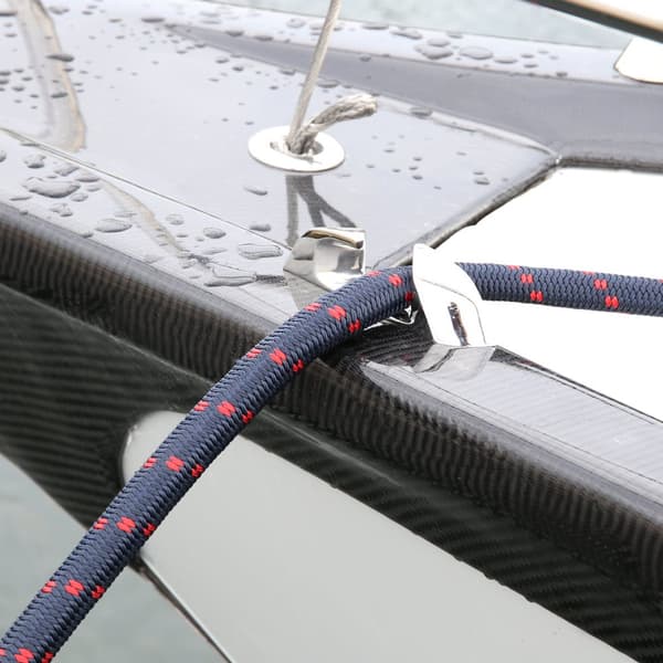 Förtöjningslina med förstärkt ögla NOCK Gullholmen, extra elastisk, 24-flätad nylon, Ø10 mm, 8 meter, blå/röd