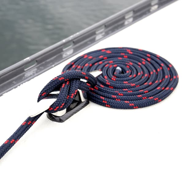 Förtöjningslina med förstärkt ögla NOCK Gullholmen, extra elastisk, 24-flätad nylon, Ø10 mm, 8 meter, blå/röd