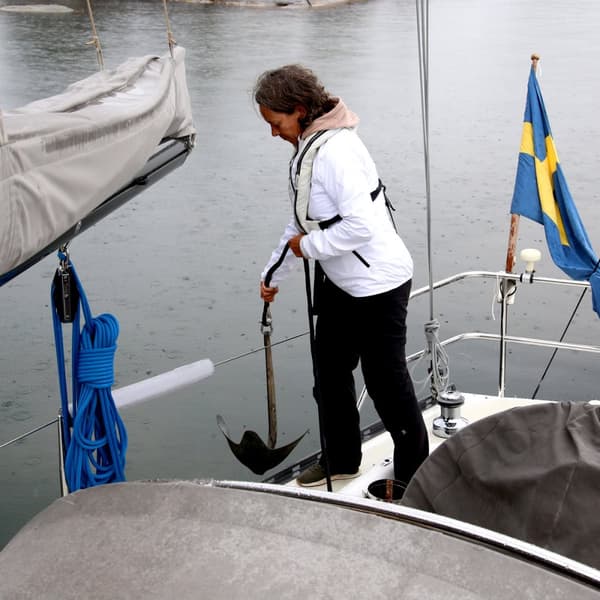 Ankarlina med rostfri kaus NOCK Svartlöga, 24-flätad polyester, Ø14 mm, 40 meter, svart