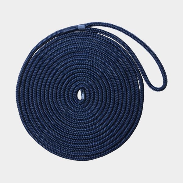 Förtöjningslina med splitsad ögla NOCK Smögen, 16-flätad polyester, Ø12 mm, 6 meter, marinblå, 2-pack