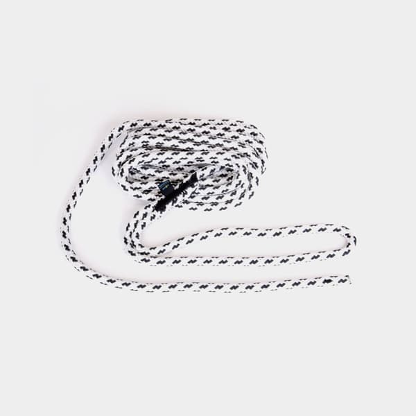 Förtöjningslina med splitsad ögla PolyRopes Flexline, flätad polyester, Ø14 mm, 10 meter, vit/svart