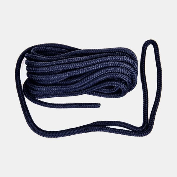 Förtöjningslina med splitsad ögla PolyRopes Flexline, flätad polyester, Ø16 mm, 6 meter, marinblå