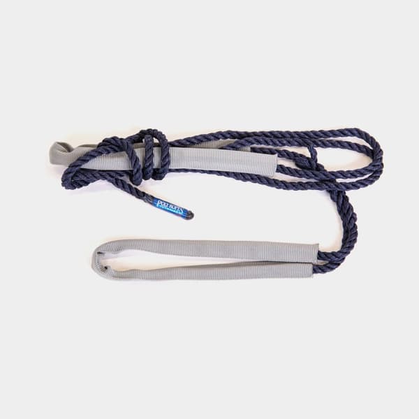 Förtöjningslina med förstärkt ögla PolyRopes Storm, extra elastisk, 3-slagen polyester, Ø14 mm, 6 meter, marinblå
