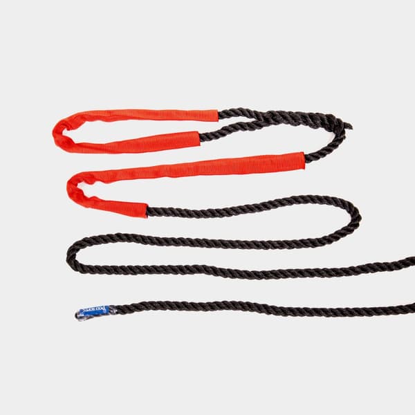 Förtöjningslina med förstärkt ögla PolyRopes Storm, extra elastisk, 3-slagen polyester, Ø14 mm, 6 meter, svart
