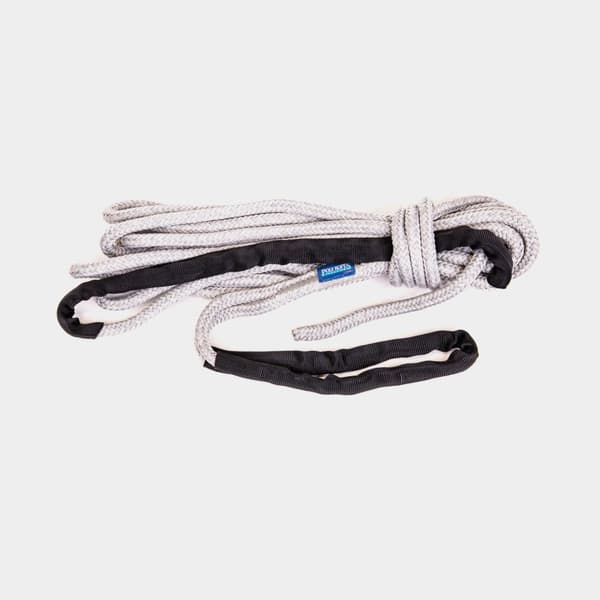 Förtöjningslina med förstärkt ögla PolyRopes Storm X, extra elastisk, flätad polyester, Ø12 mm, 10 meter, silver