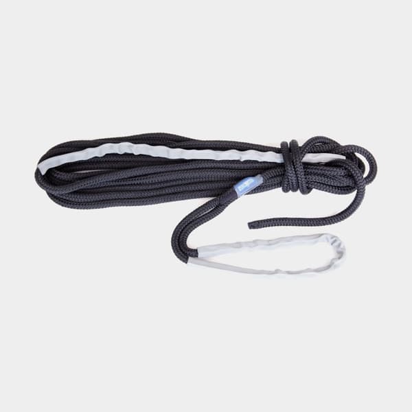 Förtöjningslina med förstärkt ögla PolyRopes Storm X, extra elastisk, flätad polyester, Ø12 mm, 6 meter, svart
