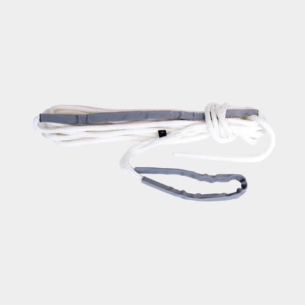 Förtöjningslina med förstärkt ögla PolyRopes Storm X, extra elastisk, flätad polyester, Ø14 mm, 6 meter, vit