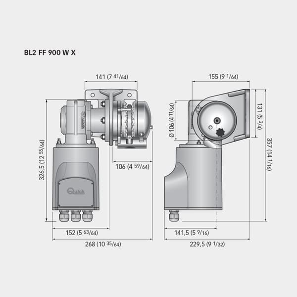 Elektriskt ankarspel Quick Balder Y Kit 900 W, Styrbord, 12 V, för Ø12 - 14 mm helblyad lina