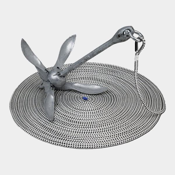 Draggankarsats 1852-Marine, galvaniserat stål Ankarutförande: 3.2 kg + 30 meter x Ø10 mm polyesterlina