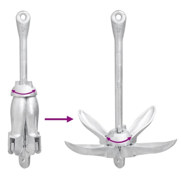 vidaXL Hopfällbart ankare silver 2,5 kg smidbart järn -  Ankare