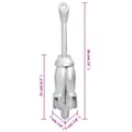 Miniatyrbild 8 av 10: vidaXL Hopfällbart ankare silver 2,5 kg smidbart järn -  Ankare