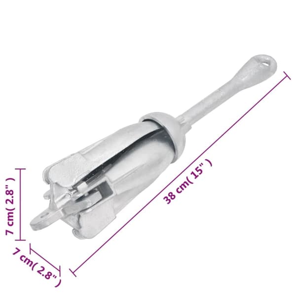 The Living Store Hopfällbart ankare silver 2,5 kg smidbart järn -  Ankare