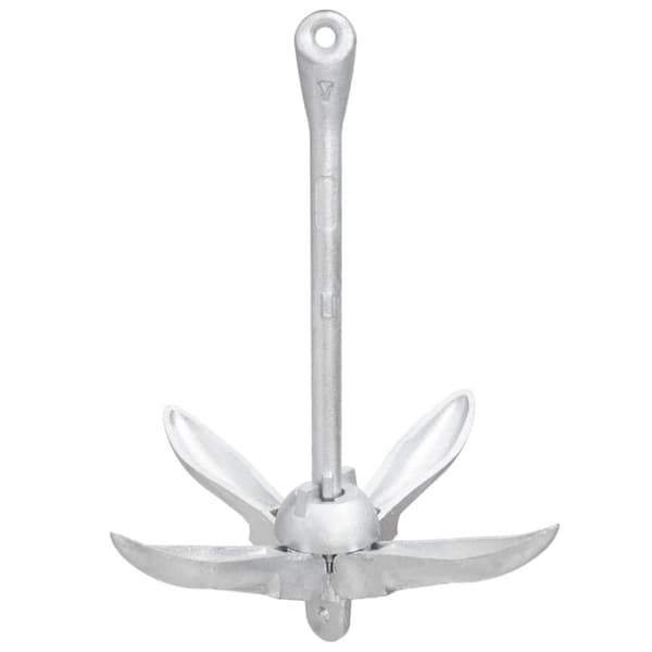 Foldbart anker med reb 3,2 kg formbart jern sølvfarvet - Foldbart Anker - Foldbare Ankre - Home & Living