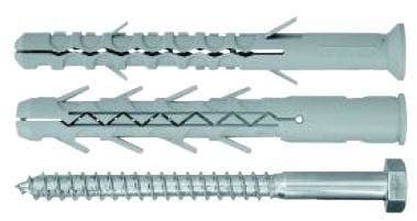 Plugg Ø 10x80 mm med lång delningsyta och sexkantsskruv, förpackning med 50 st.