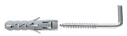 FIX expansionsplugg diameter 10 med vinkelkrok, polypropen, 100 st. i förpackning.
