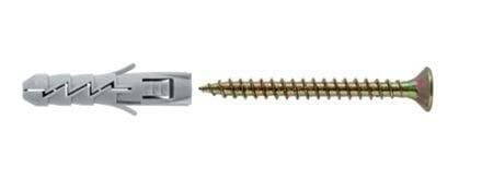 FIX-paisuntatulppa fi 6 ruuvilla 4,0 x 50 mm polypropeenia, 200 kpl pakkaus.