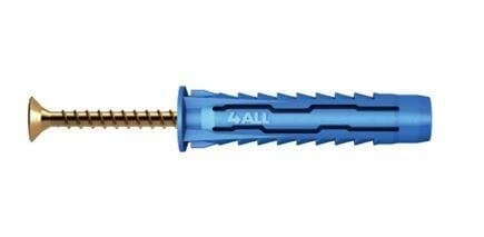 Yleistulppa 4ALL fi 10 mm ruuvilla 6,0x60 mm, 25 kpl pakkaus.