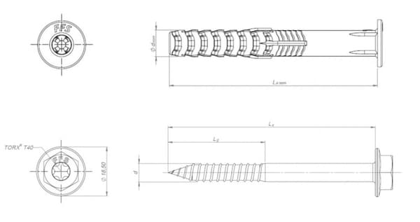 FFS-karmitulppa - polyamidi, lyhyt laajenemisvyöhyke, kauluksella 10x120 mm, kuusiokoloruuvi, 25 kpl:n pakkaus.